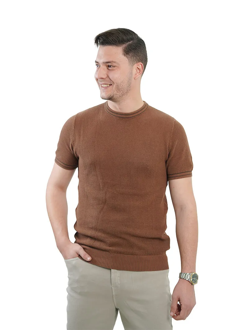 T-shirt en tricot demi-manches